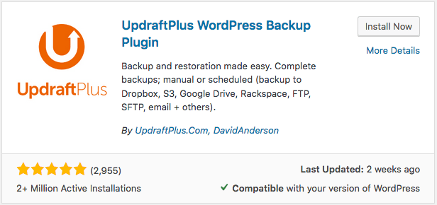 Move WordPress site with Updraft backup plugin