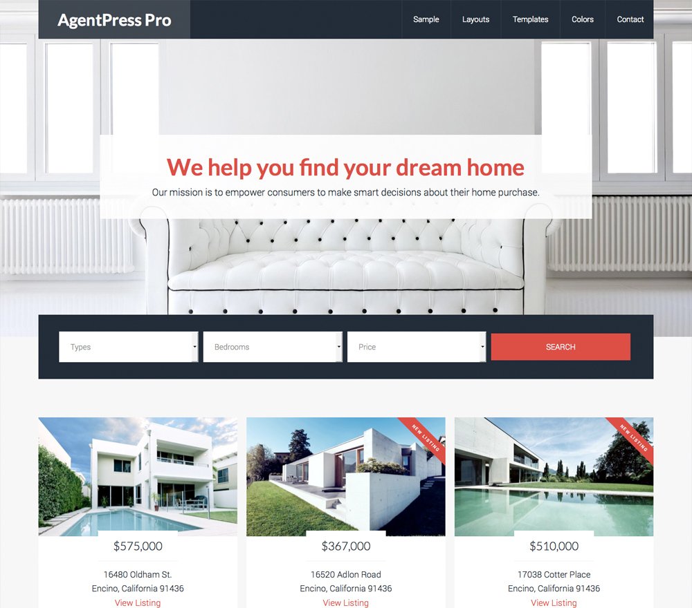 Real estate WordPress theme - Agentpress pro