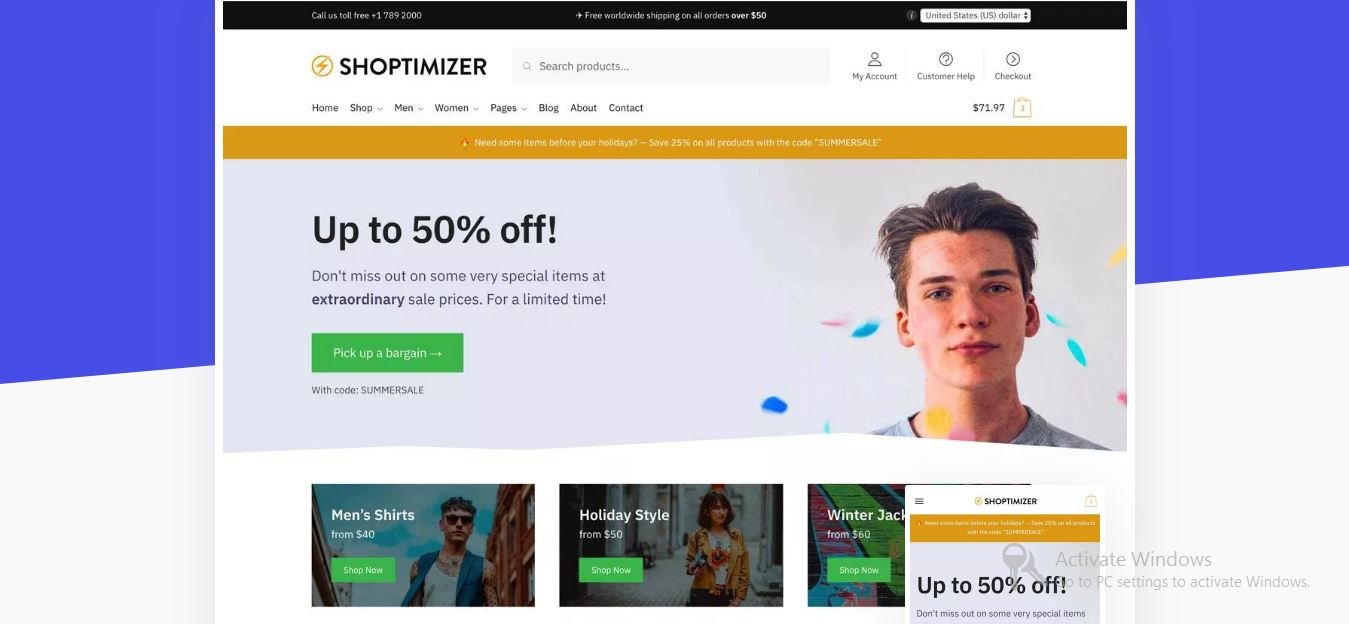 shoptimizer eCommerce theme